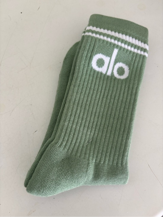 ALO Yoga Accessories - ALO Yoga sage green crew socks with white logo